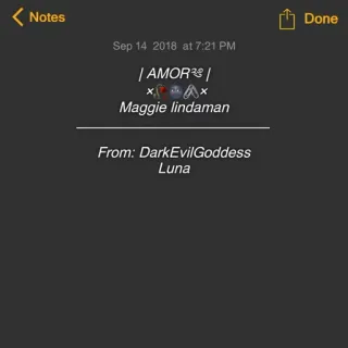 🌚 | AMOR | 
Maggie lindaman
From: DarkEvilGoddess
Luna whatsapp sticker