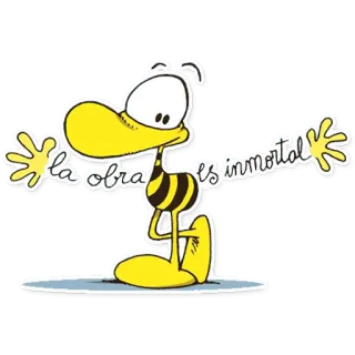 👐 la obra es immortal desenho animado, personagem, amarelo, imortal, arte telegram sticker