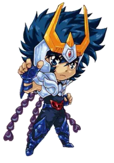 😠 Anime, Dibujos animados, Chibi, Casco, Armadura, Figura de acción, Mascota telegram sticker