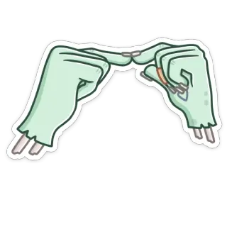 ☺️ zombi, manos, verde, gesto, dedos, pegatina telegram sticker