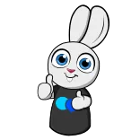 😊 conejo, conejo, pulgar arriba, animal, dibujos animados, pegatina whatsapp sticker