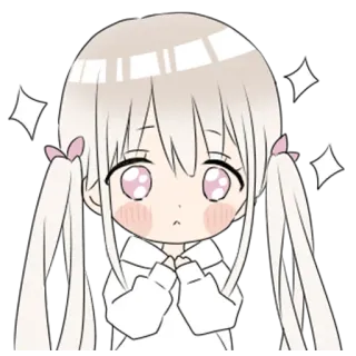 🤩 Аниме девушка, Чиби, Милый, Каваий, Наклейка telegram sticker