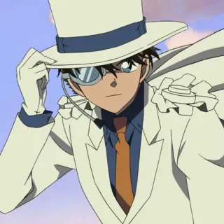 🎩 Kaito Kid Detective Conan anime, detective, thief, mystery, character, Kaito Kid telegram sticker