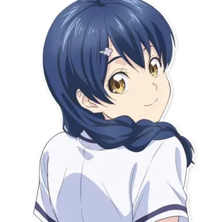 😇 Erina Nakiri Food Wars!: Shokugeki no Soma Anime, Fille, Cheveux bleus, Erina Nakiri, Uniforme scolaire whatsapp sticker