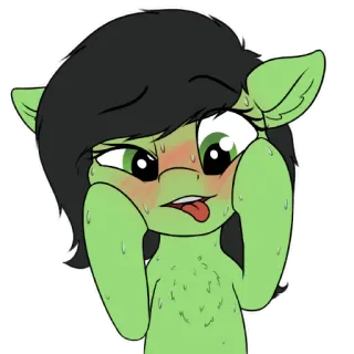 😈 小马, 卡通, 动物, 流汗, 尴尬 telegram sticker