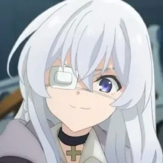 🍃 anime, white hair, eyepatch, character telegram sticker