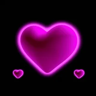 🎈 cœur, amour, rose, néon, lumineux telegram sticker