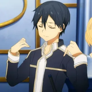 😌 Kirito Sword Art Online Anime, Personaggio, Kirito, Sword Art Online, Uniforme telegram sticker