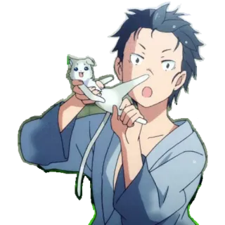 😲 Subaru Natsuki Re:Zero anime, character, natsuki, re:zero, fantasy telegram sticker