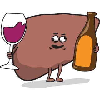 🍷 foie, alcool, vin, bière, boire, dessin animé whatsapp sticker