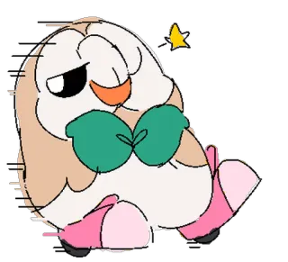 🏂 Rowlet pokemon, rowlet, dessin animé, mignon, endormi telegram sticker