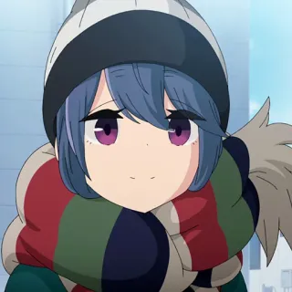😊 Rin Shima Laid-Back Camp Anime, Personagem, Feminino, Yuru Camp, Inverno, Ao ar livre, Rin Shima telegram sticker