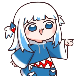 🤭 Gawr Gura Anime, Vtuber, Gawr Gura, Hololive, Słodkie, Rekin, Chibi telegram sticker