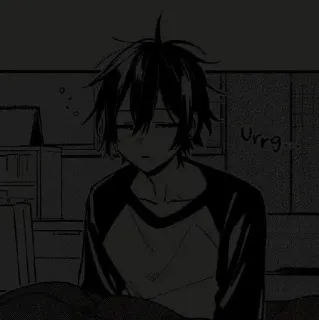 ⬛ Urrg... 动漫, 困, 累, 早上, 床, 漫画 telegram sticker