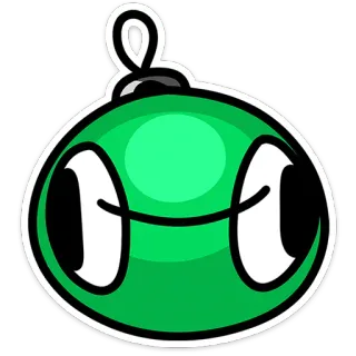 😳 オーナメント, 漫画, 緑, 祝日, 飾り, キャラクター telegram sticker