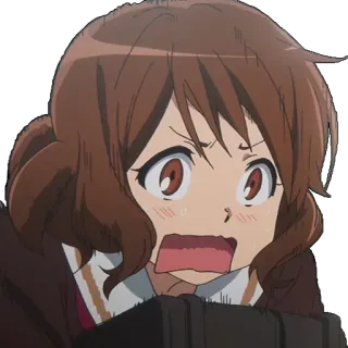 😵 anime, shocked, surprised, cartoon, girl, worried, scared telegram sticker