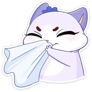 🤧 cat, cute, animal, sticker, kawaii, cartoon whatsapp sticker