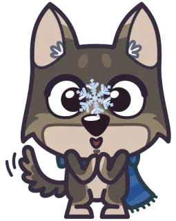 😉 cão, floco de neve, inverno, fofo, animal telegram sticker