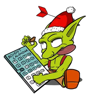 😋 ADVENT CALENDAR calendrier de l'avent, noël, elfe, fêtes, calendrier, illustration whatsapp sticker