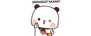 🔰 SEMANGAT KAAAK!! süß, panda, motivation, kawaii, positiv, aufkleber whatsapp sticker