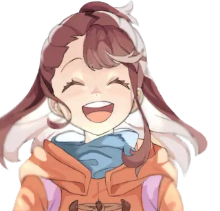 😀 Anime, Kreskówka, Szczęśliwy, Uśmiechnięty, Dziewczyna, Postać telegram sticker