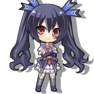 😄 Noire Hyperdimension Neptunia Anime, Chibi, Imut, Video game, JRPG whatsapp sticker