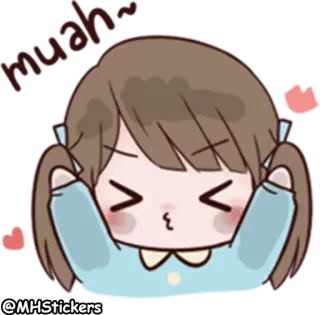 😘 @MHStickers мультфильм, девочка, милый, стикер telegram sticker