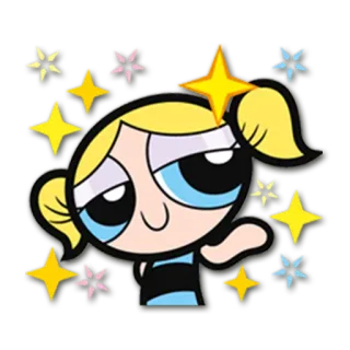 😉 Bubbles Powerpuff Girls cartoon, cute, girl, superhero telegram sticker