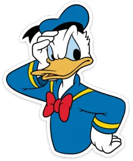 🤔 Donald Duck Cartone animato, Disney, Papero, Arrabbiato, Saluto telegram sticker