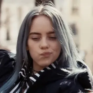 🕸 Billie Eilish cantante, celebrità, musicista, popstar, capelli blu telegram sticker