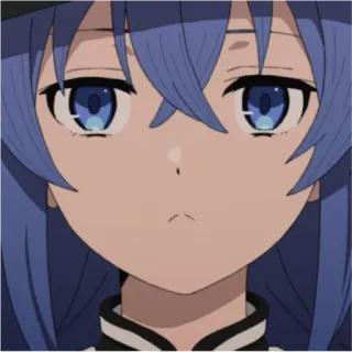 😑 Anime, tóc xanh dương, nữ, nhân vật, chân dung telegram sticker
