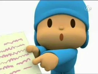 ✍ Pocoyo Pocoyo, cartoon, kind, papier, wijzen telegram sticker