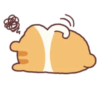 ☹ 猫, 生气, 宠物, 可爱, 疲惫, 躺下 telegram sticker
