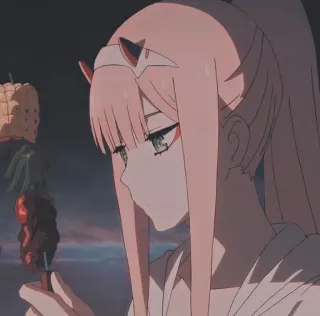 😂 Zero Two Darling in the Franxx Anime, Cheveux roses, Zero Two, Darling in the Franxx whatsapp sticker