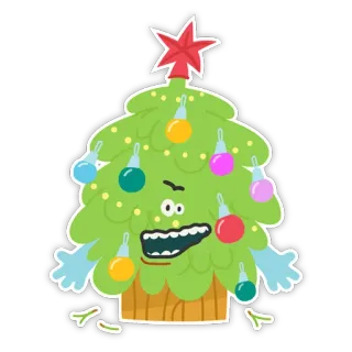 🎄 árvore de natal, feriado, enfeites, inverno, festivo telegram sticker