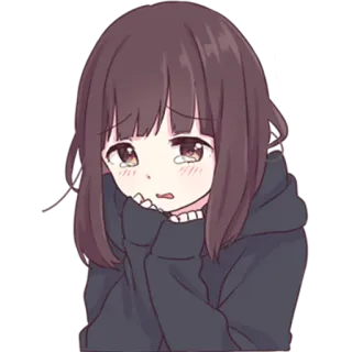 😢 Anime, Gadis, Sedih, Menangis, Imut, Manga, Kartun telegram sticker