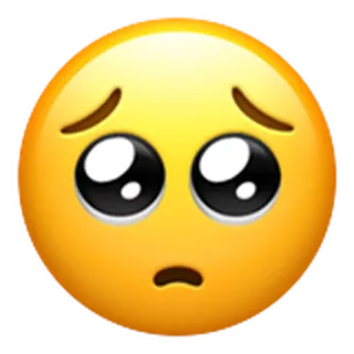 🥺 이모지, 슬픈, 애원하는, 노란색, 눈 telegram sticker
