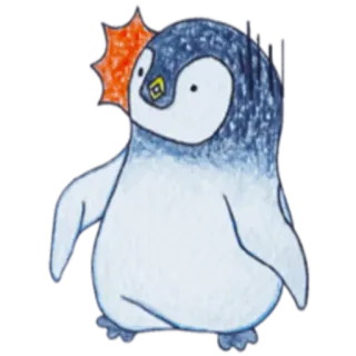 😧 pingouin, animal, dessin animé, oiseau telegram sticker