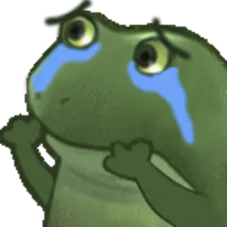 😭 sad, frog, cry, cartoon telegram sticker