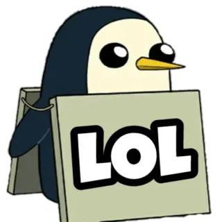 😮 Gunter Adventure Time LOL ペンギン, アニメ, ガンター, アドベンチャー・タイム, 笑 telegram sticker