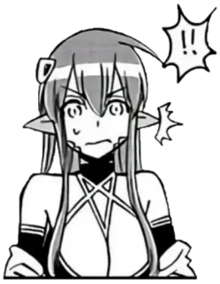 🐍 Anime, Manga, Elfo, Personaggio, Scioccato, Espressione telegram sticker