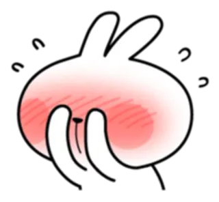 😓 lapin, rougir, mignon, animal, dessin animé, autocollant telegram sticker