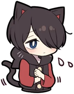 😥 Anime, Katze, süß, kawaii, Chibi, emotional whatsapp sticker
