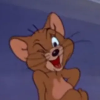 😉 Jerry Mouse Tom and Jerry dessin animé, souris, animé, animal telegram sticker