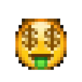 🤑 emoji, money, pixel art, dollar signs, wealth telegram sticker