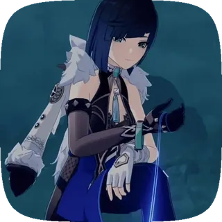 😉 Yelan Genshin Impact Anime, Gra wideo, Postać, Genshin Impact, Yelan, Fantasy telegram sticker