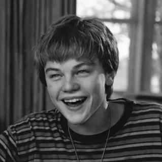 ⛓ Leonardo DiCaprio 演员, 微笑, 肖像, 复古, 怀旧, 名人 telegram sticker