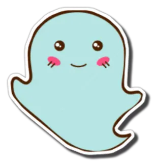 👻 幽灵, 可爱, 卡哇伊, 贴纸, 卡通 telegram sticker