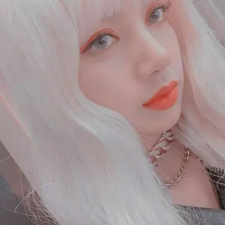 🥀 mulher, retrato, cabelo branco, cosplay, maquiagem, beleza telegram sticker