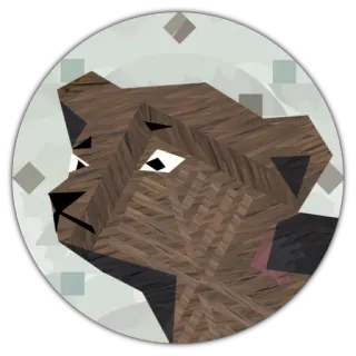 😶 bear, animal, wood, low poly, cubist telegram sticker